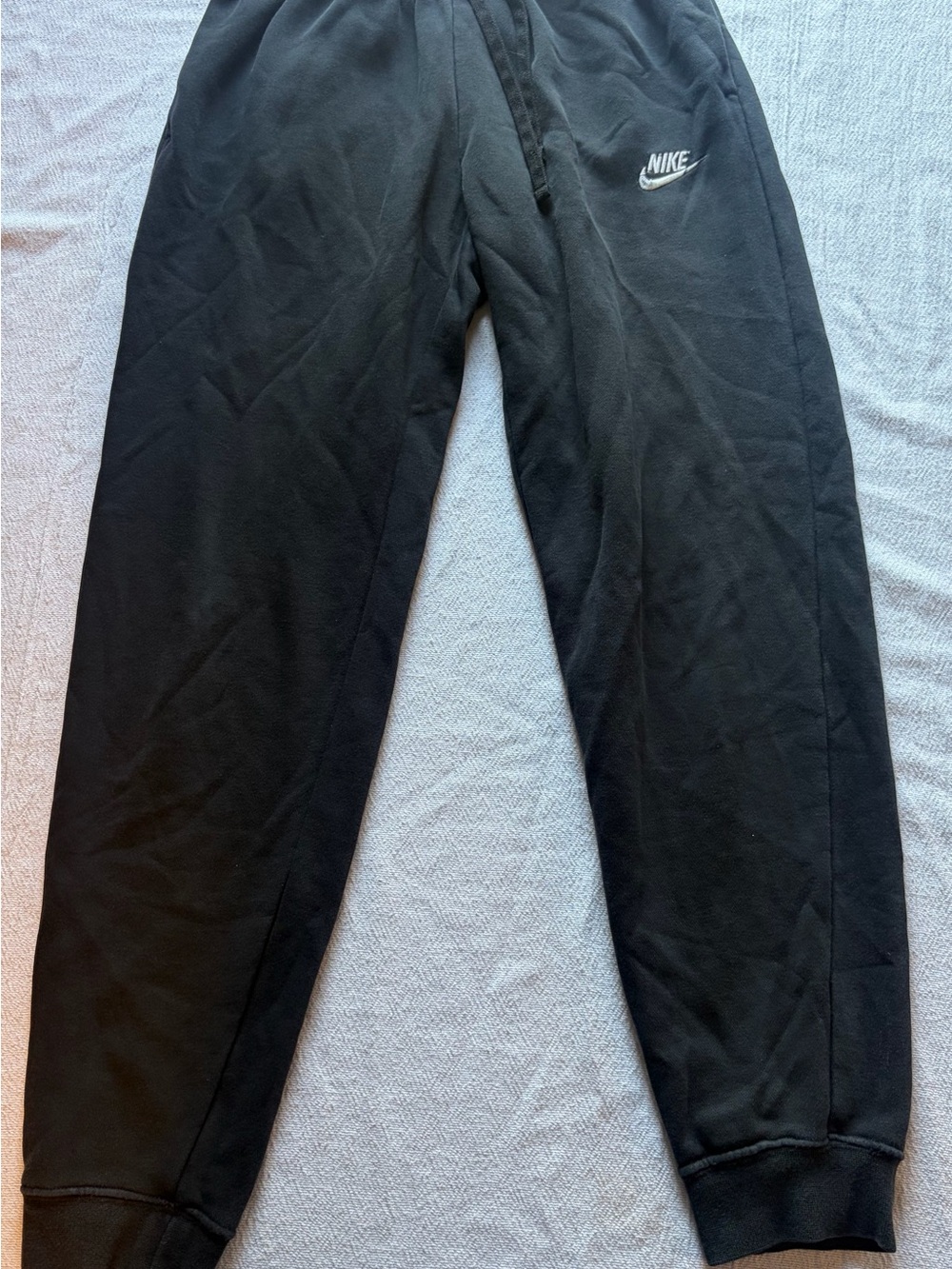 Nike Black Kids Jogger Sweatpants with White Logo